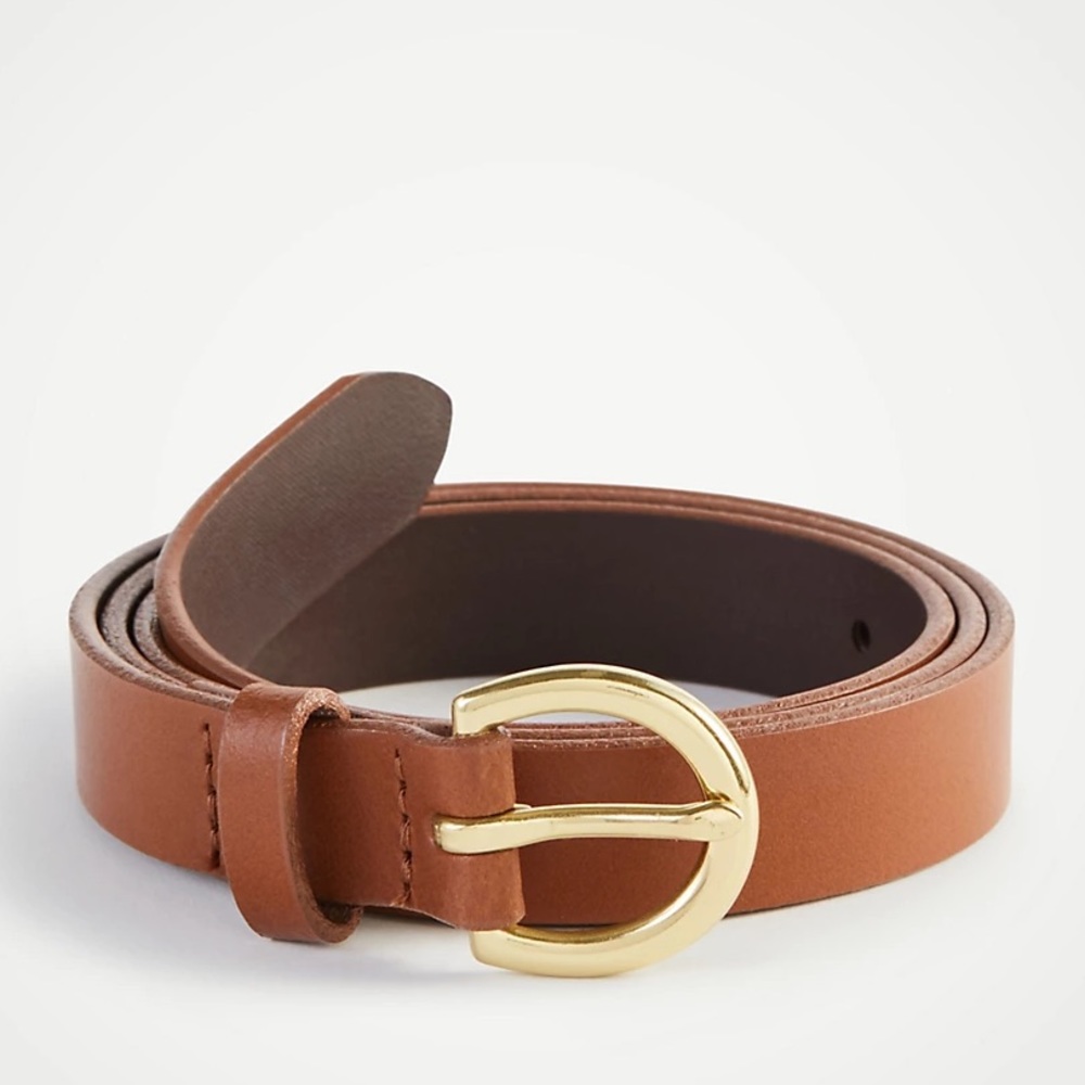 NWT Ann Taylor Leather Trouser Belt in Rich Cognac - Picture 1 of 4
